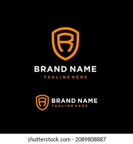 Letter R shield logo template vector illustration
