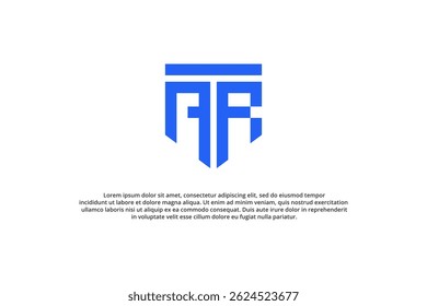 letter a r or r a shield minimal logo