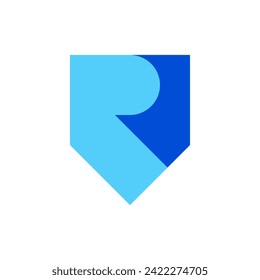 Escudo de letra R diseño de logotipo moderno sencillo