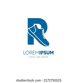 Letter R Shoes Logo Design Vector Icon Graphic Emblem Illustration 