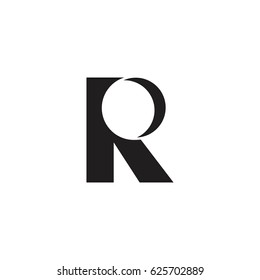 letter r with sickle shape design logo vector