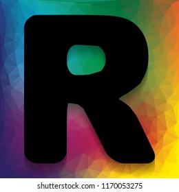 Letter R sign design template element. Vector. Flat style black icon on white.