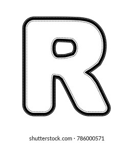 Letter R sign design template element. Vector. Flat style black icon on white.