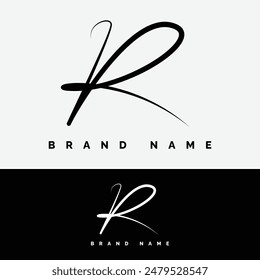 Letter R Signature Logo - Initial Alphabet for R - Handwritten R Logo