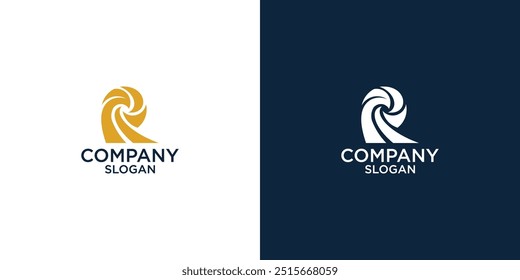 Letra R Diseño de Vector de logotipo de monograma abstracto simple