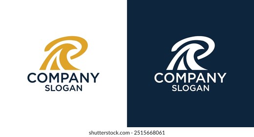 Letra R Diseño de Vector de logotipo de monograma abstracto simple