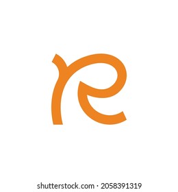 letter r simple curves line design logo vector