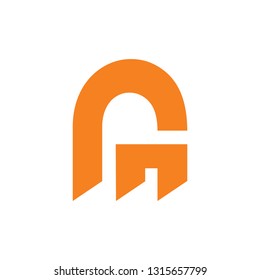 letter r simple emblem logo vector