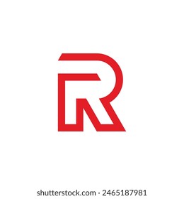 letter r simple geometric linear logo vector 