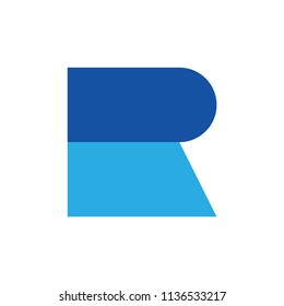 letter r simple geometric logo vector