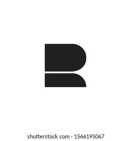 letter r simple geometric logo vector