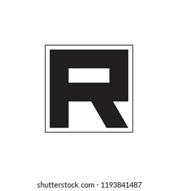 letter r simple geometric square logo