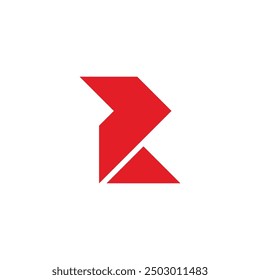 letter r simple geometric triangle arrow red logo vector 