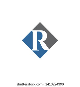 Letter R simple logo design vector