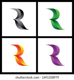 Letter R simple logo icon design vector