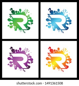 Letter R simple logo icon design vector