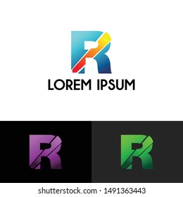 Letter R simple logo icon design vector