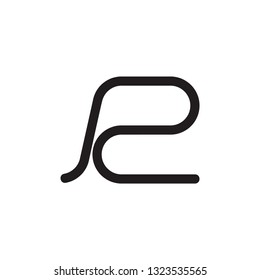 letter r simple street line logo vector