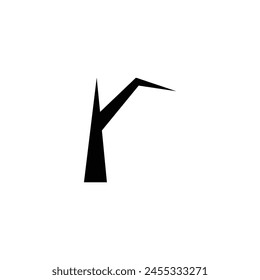 letter r simple tree branch symbol logo vector