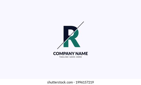 letter R sliced professional corporate and finance logo vector design