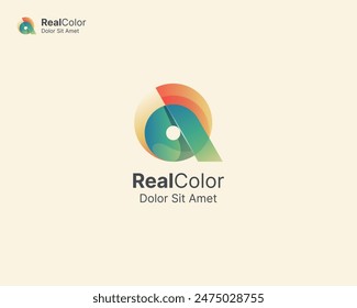 Letter r with smooth gradient logo