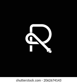 Letter R Snake Minimalist Logo Design