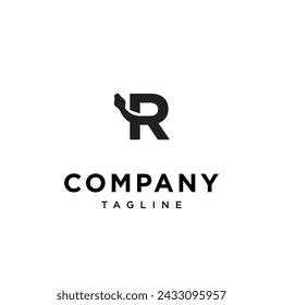 Letter R snake phyton logo icon vector template.eps