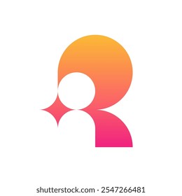 Letter R spark star modern simple logo design