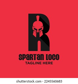 Letter R Spartan Logo Design Template Inspiration, Vector Illustration.