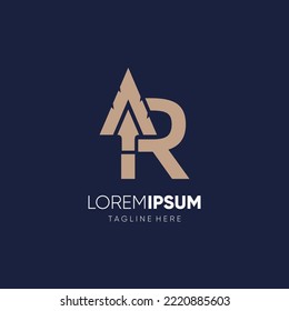 Letter R Spear Logo Design Vector Icon Graphic Emblem Illustration