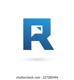 Letter R speech bubble logo icon design template elements 
