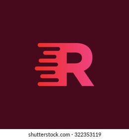 Letter R Speed Lines Vector