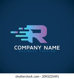 Letter R Speed motion fast Logo Design initial letter r icon Element
