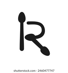 Letter R Spoon logo icon vector template.eps