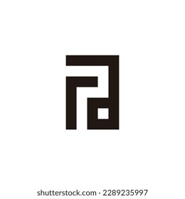 Letter r and a square geometric symbol simple logo vector