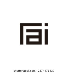 Letter r, a and i square geometric symbol simple logo vector
