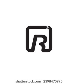 Letter R square  logo design, abstract logo, round, consultant, technology, innovative, text. letter, digits, font, typography, abc, medical, health, fashion.