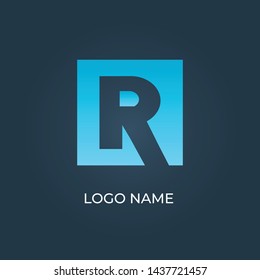 Letter "R" square logo isolated. Alphabet vector