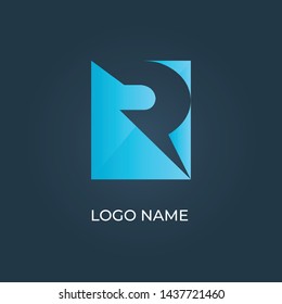 Letter "R" square logo isolated. Alphabet vector