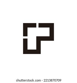 Letter r square, r outline geometric symbol simple logo vector