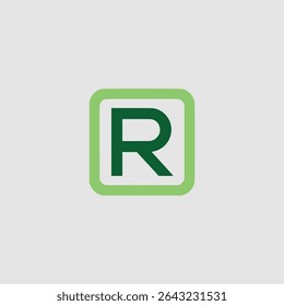 letter R square rectangle business company logo vector illustration template design