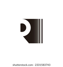 letter r square stripes motion logo vector 