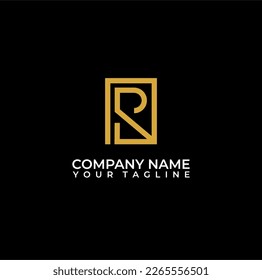 Letter R Square Vektorsymbol. Line Art Vektorgrafik Logo Design.