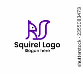 Letter R Squirel Logo Great for Any Related Logo Brand Theme Activity or Company.