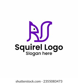 Letter R Squirel Logo ideal für jede verwandte Logo-Markenaktion oder Unternehmen.