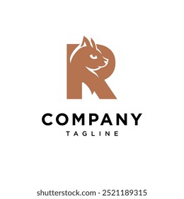 Letter R Squirrel logo icon vector