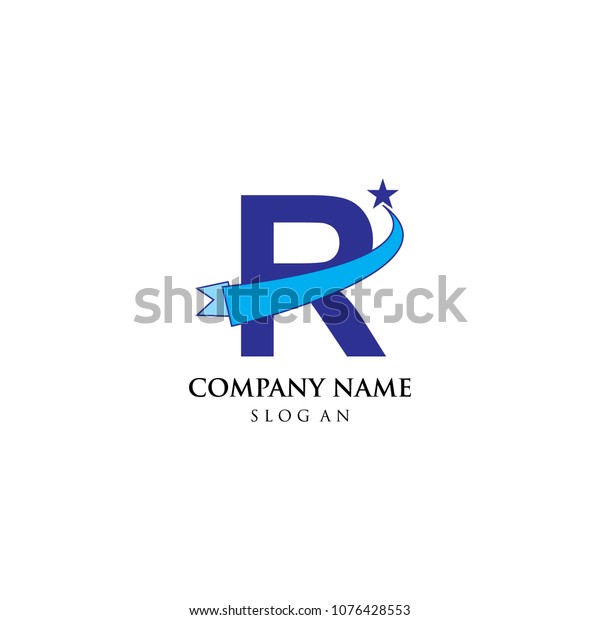 Letter R Star Logo Stock Vector Royalty Free 1076428553