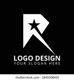 Letter R Star Logo Design 