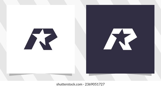 letter r with star logo design