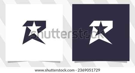 letter r with star logo design